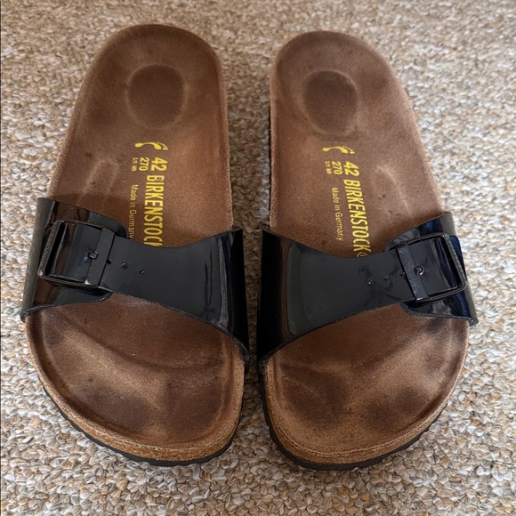 Birkenstock Shoes - BIRKENSTOCK 270 Madrid Black Patent Sandals Ladies 11 / 42